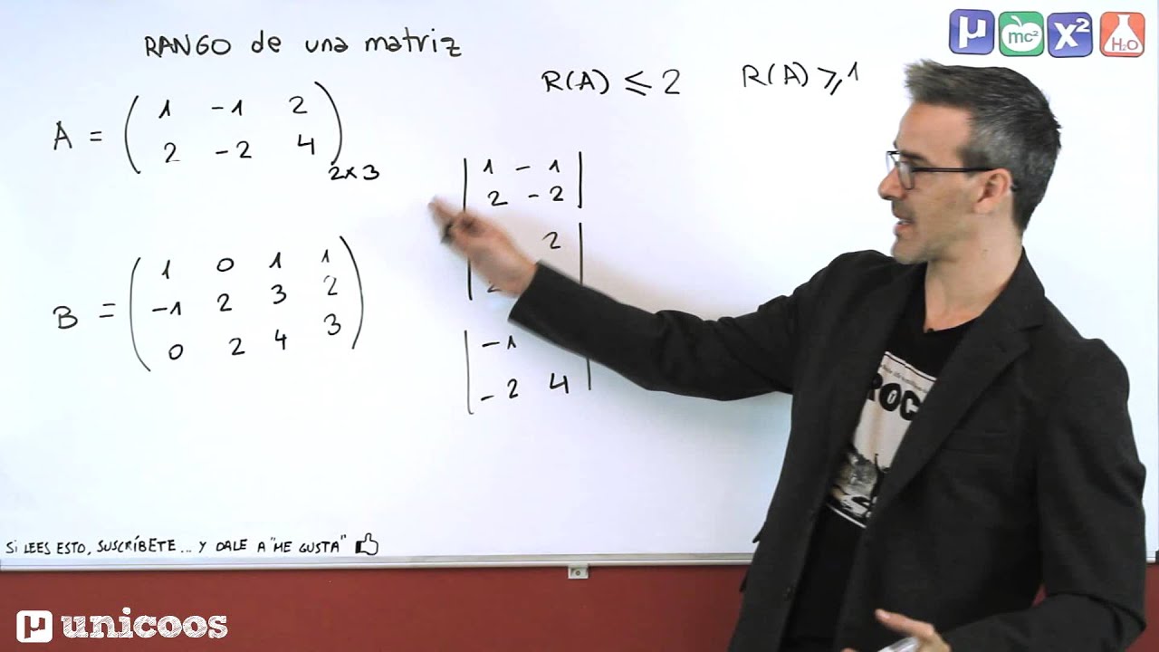 Cómo calcular el rango de una matriz por gauss en unicoos