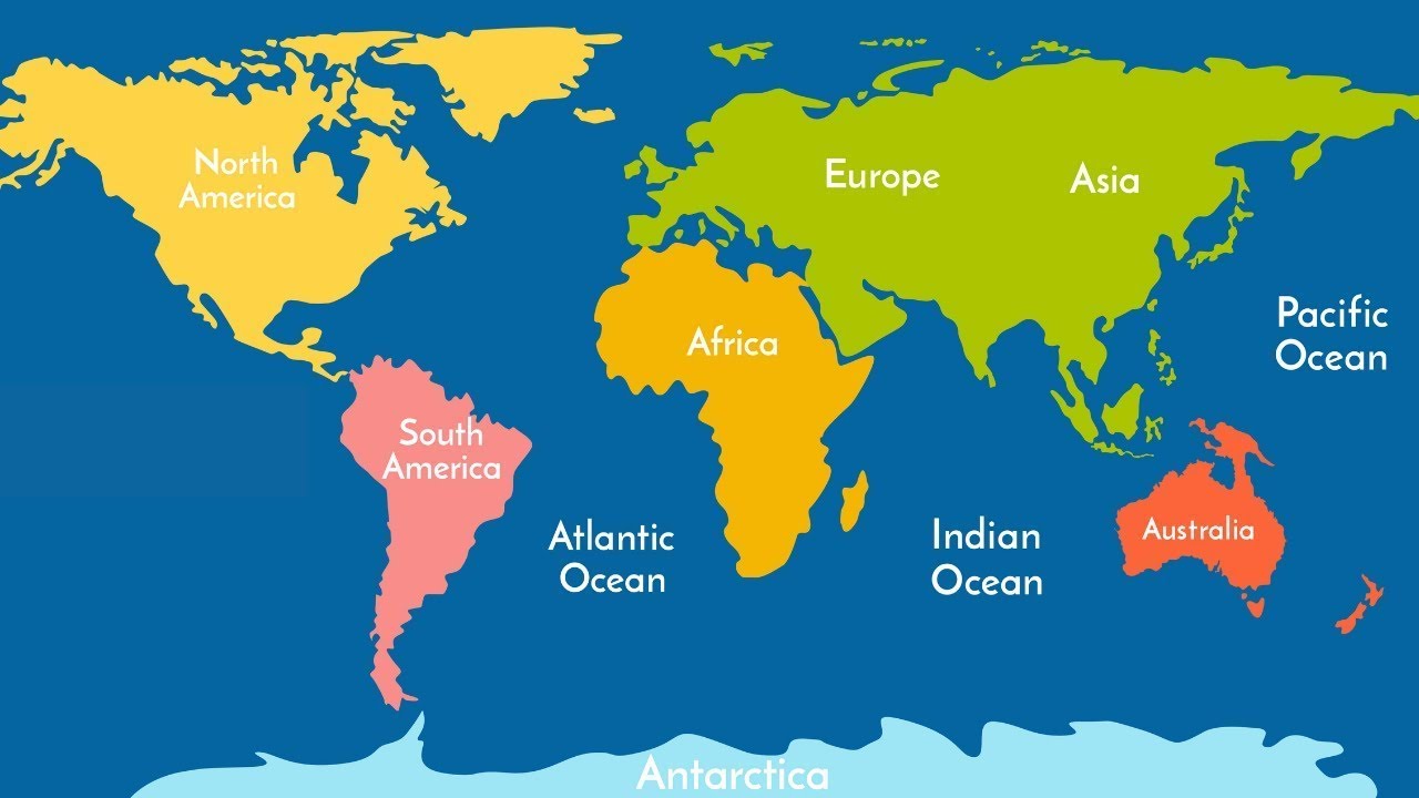 Países del mundo organizados por continentes