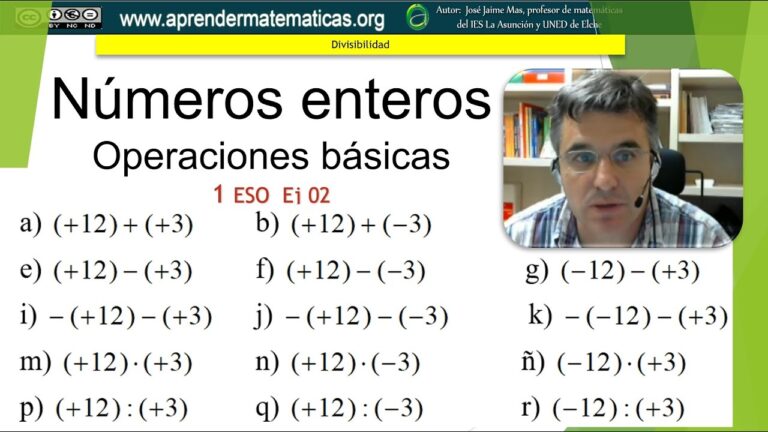 Operaciones con números enteros en 1º de ESO