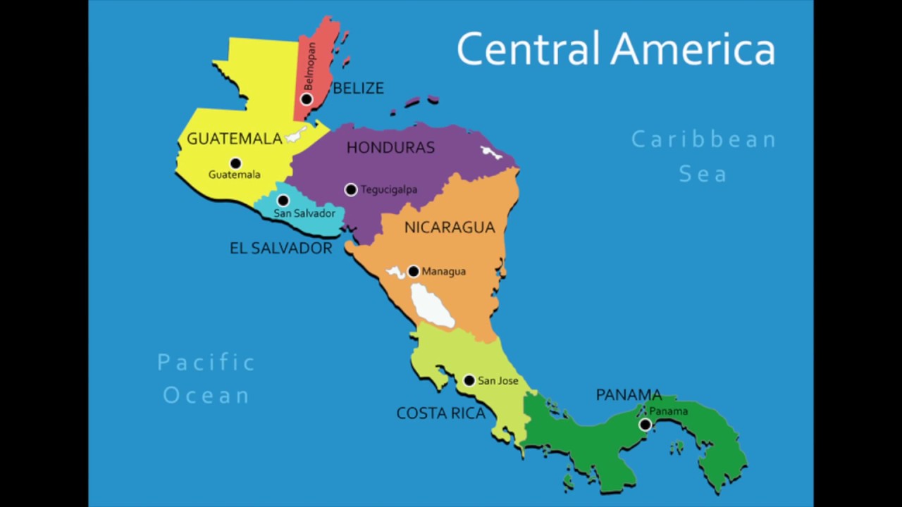 Mapa mudo político de América Central