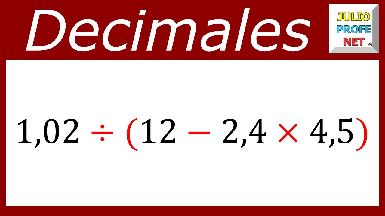 Operaciones aritméticas con números decimales