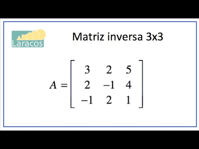 Fórmula para calcular la inversa de una matriz